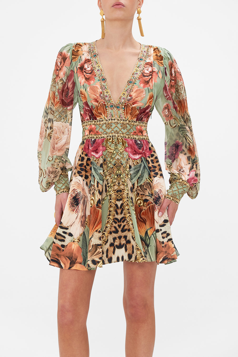 SHORT DRESS WITH BLOUSON SLEEVE GROW AND GLOW