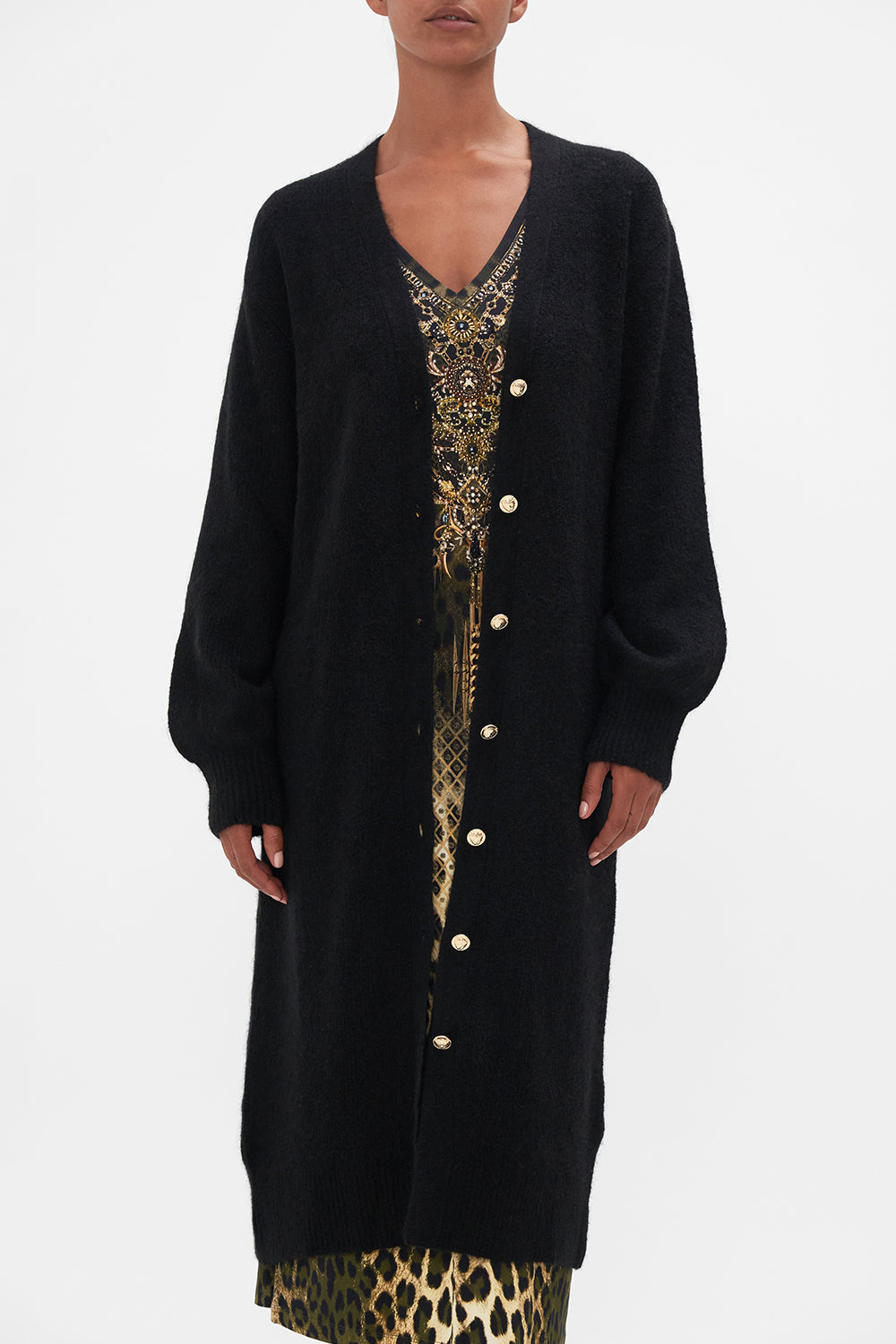 KNIT LONG COCOON CARDIGAN LIONS MANE