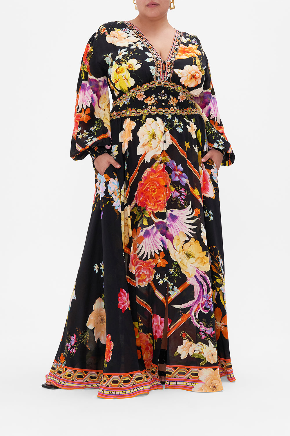 BUTTON DRESS WITH SHAPED WAISTBAND SECRET HISTORY