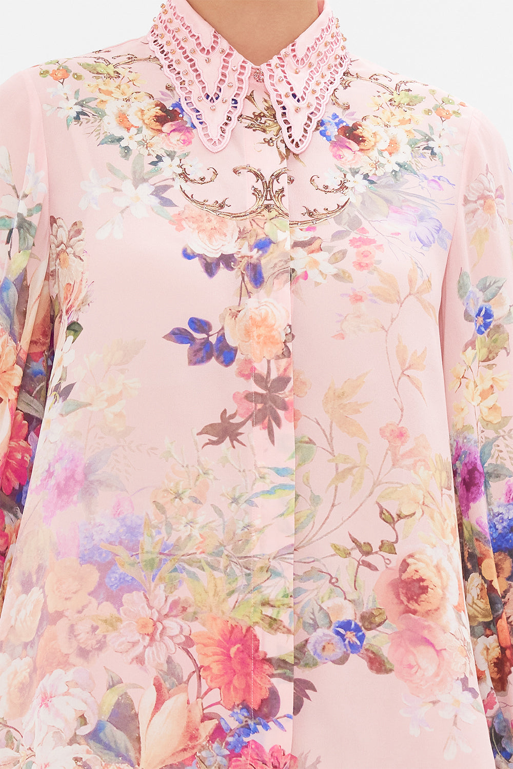 CURVED COLLAR BLOUSE LETTERS FROM THE PINK ROOM