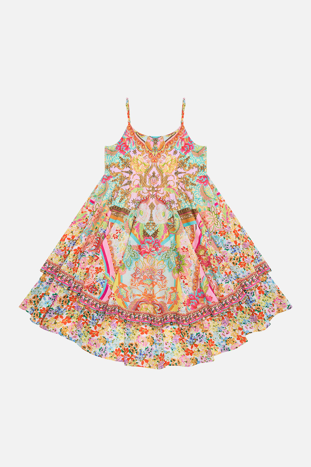 KIDS' ROUND NECK TIERED DRESS 4-10 AN ITALIAN WELCOME