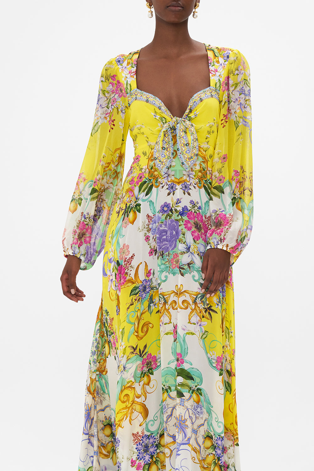 TIE FRONT LONG SLEEVE DRESS CATERINA SPRITZ