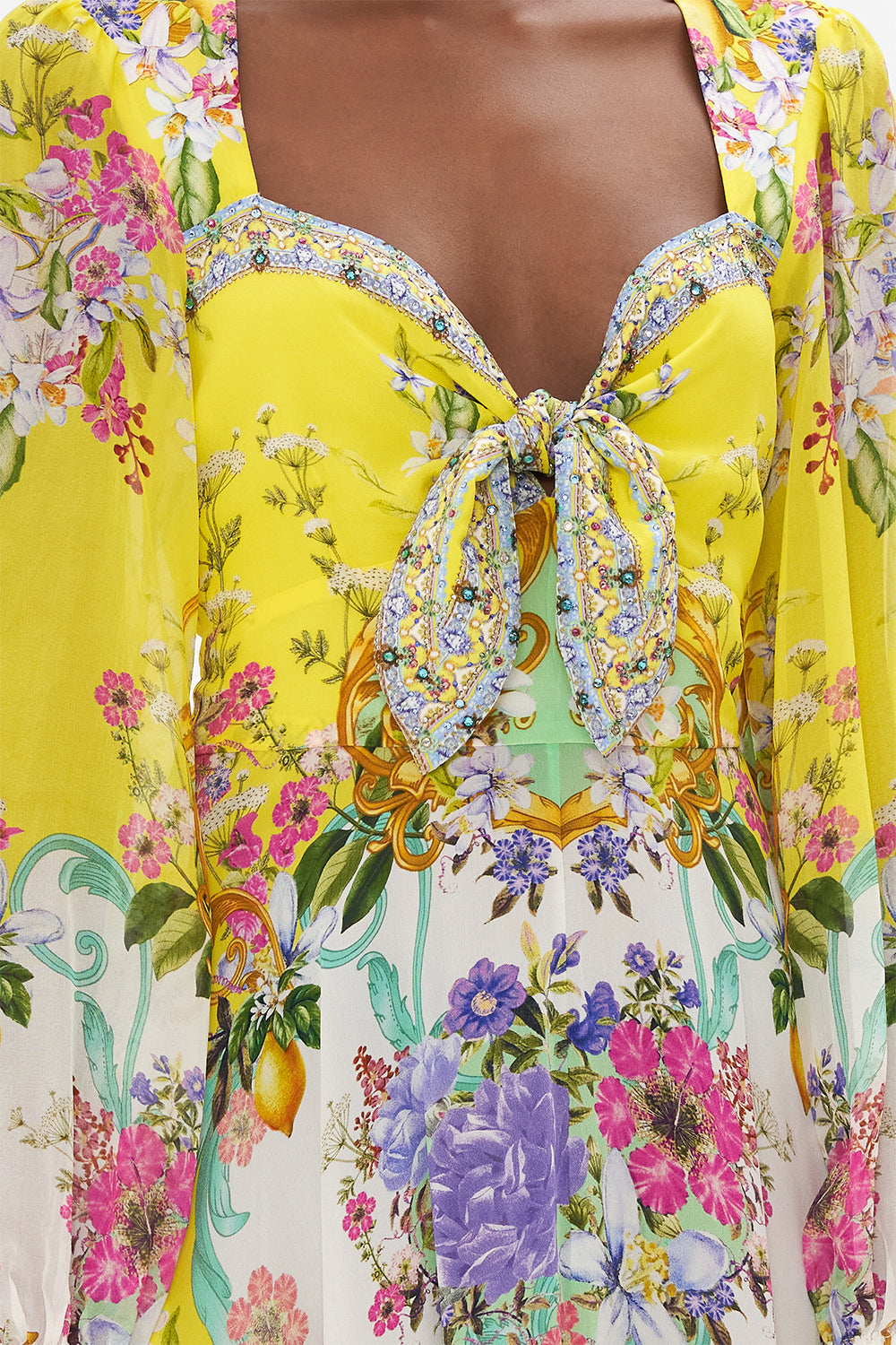 TIE FRONT LONG SLEEVE DRESS CATERINA SPRITZ