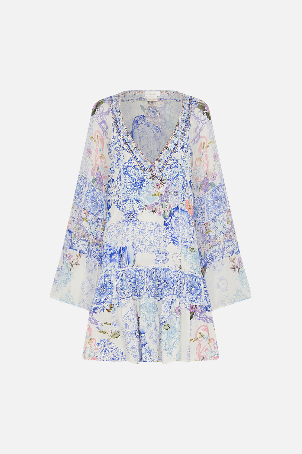 A-LINE GATHERED PANEL DRESS PAINT ME POSITANO