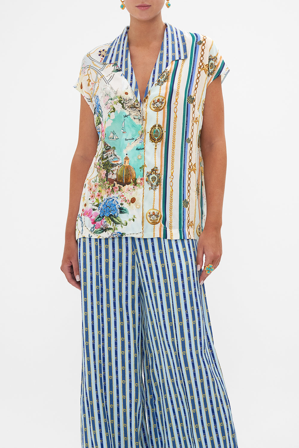 BUTTON THROUGH COLLARED TOP AMALFI LULLABY