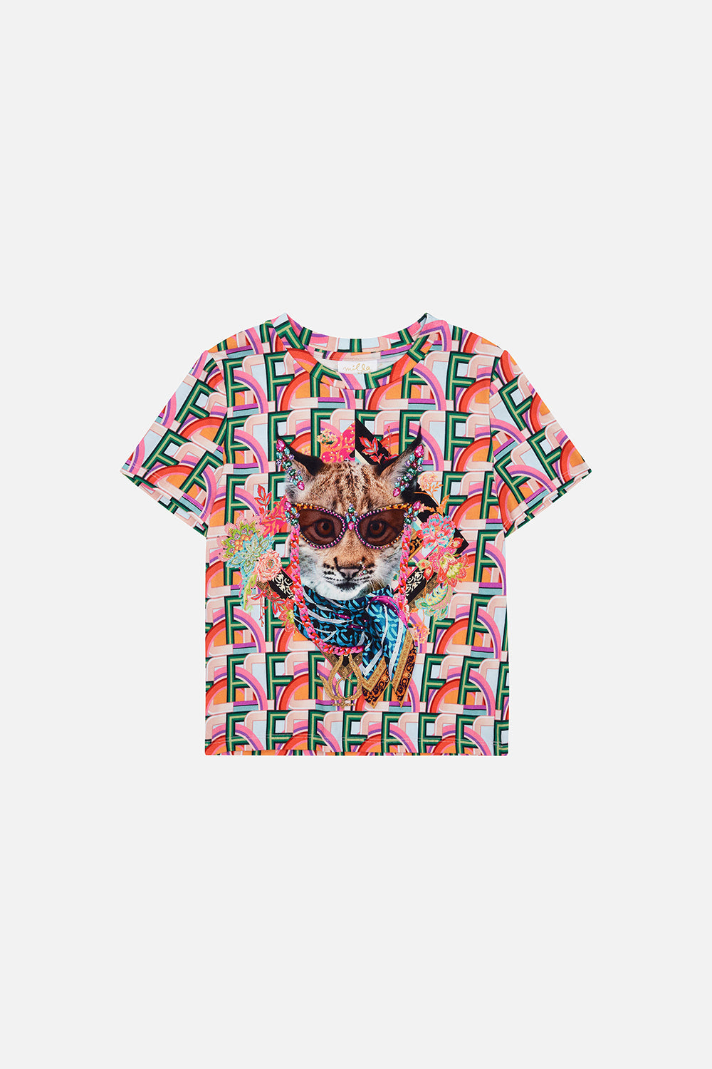 Product view of MILLA BY CAMILLA kids t-shirt in An Italian Welcome print