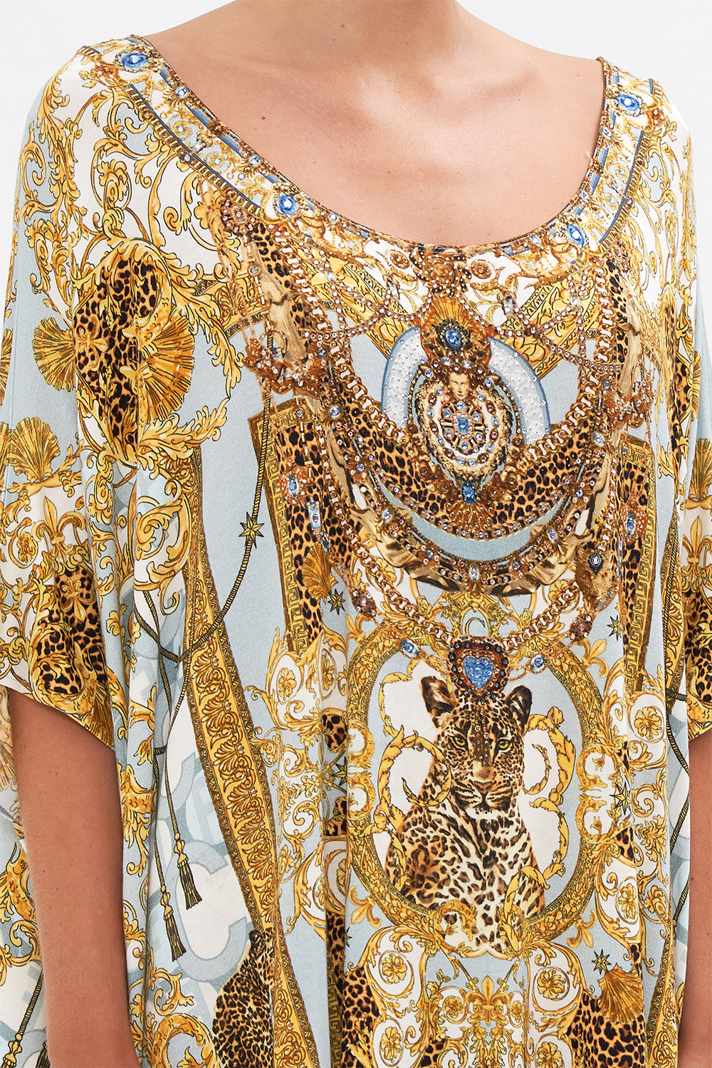 SHORT ROUND NECK LOUNGE KAFTAN PALAZZO PRIDE