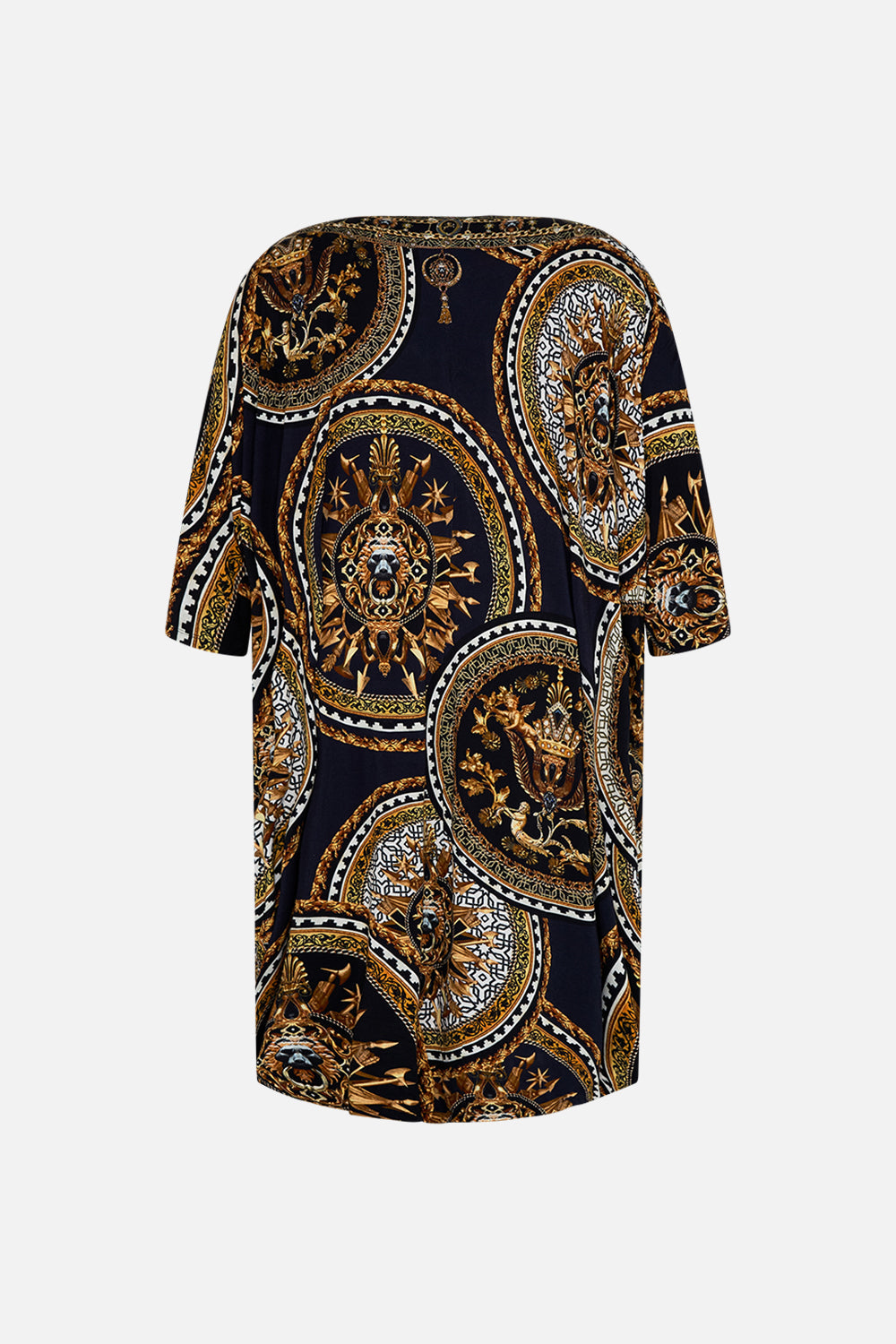 SCOOP BACK HEM LOUNGE DRESS DUOMO KALEIDO