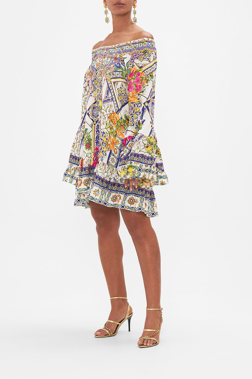 A LINE FRILL DRESS AMALFI AMORE