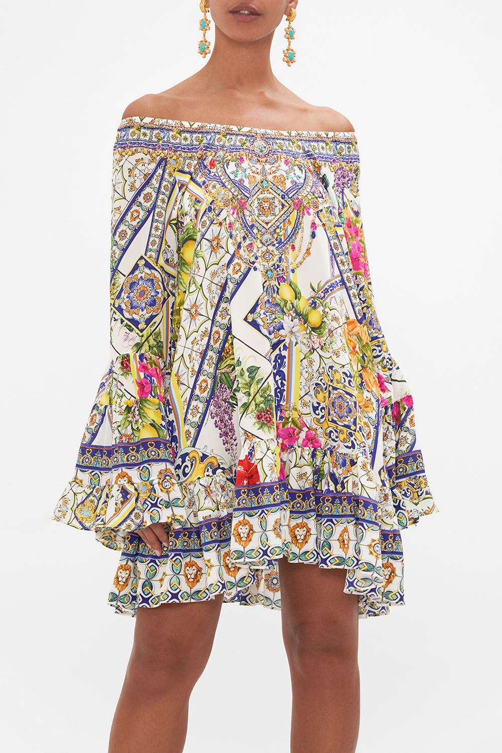 A LINE FRILL DRESS AMALFI AMORE