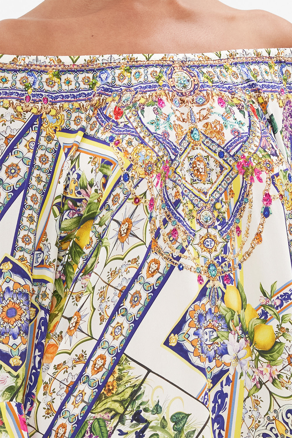 A LINE FRILL DRESS AMALFI AMORE