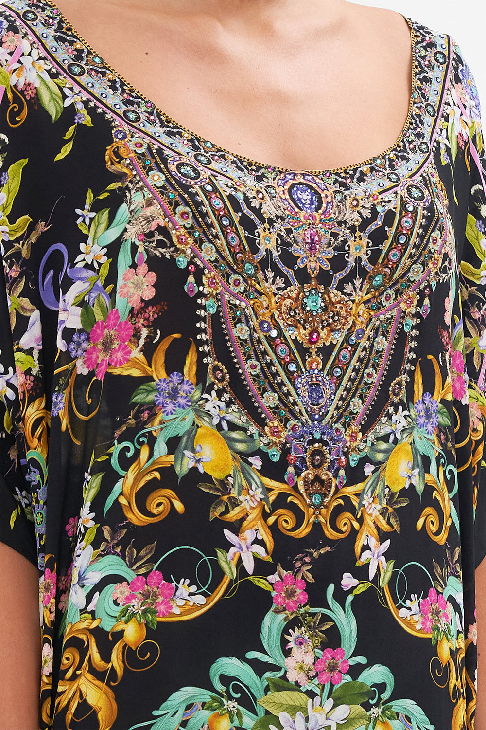 SHORT ROUND NECK KAFTAN MEET ME IN MARCHESA