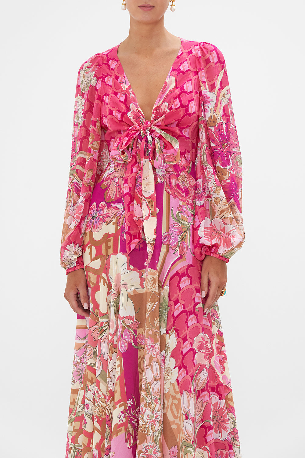 WRAP TIE DRESS WITH BLOUSON SLEEVE A GIRL NAMED FLORENCE