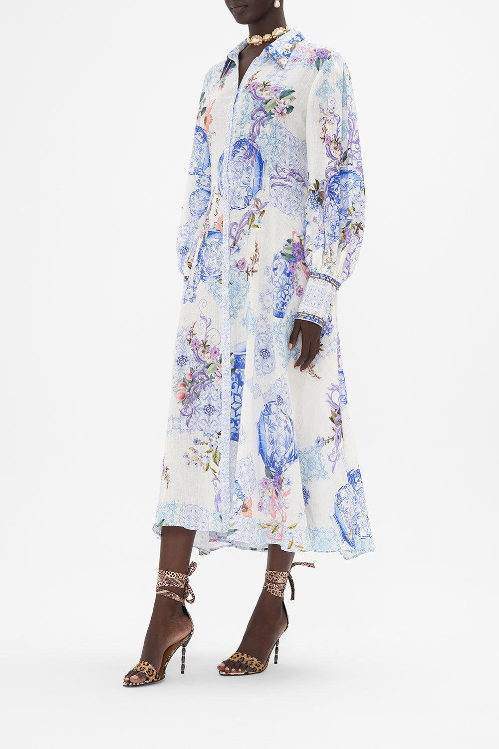 WAIST TIE SHIRT DRESS PAINT ME POSITANO