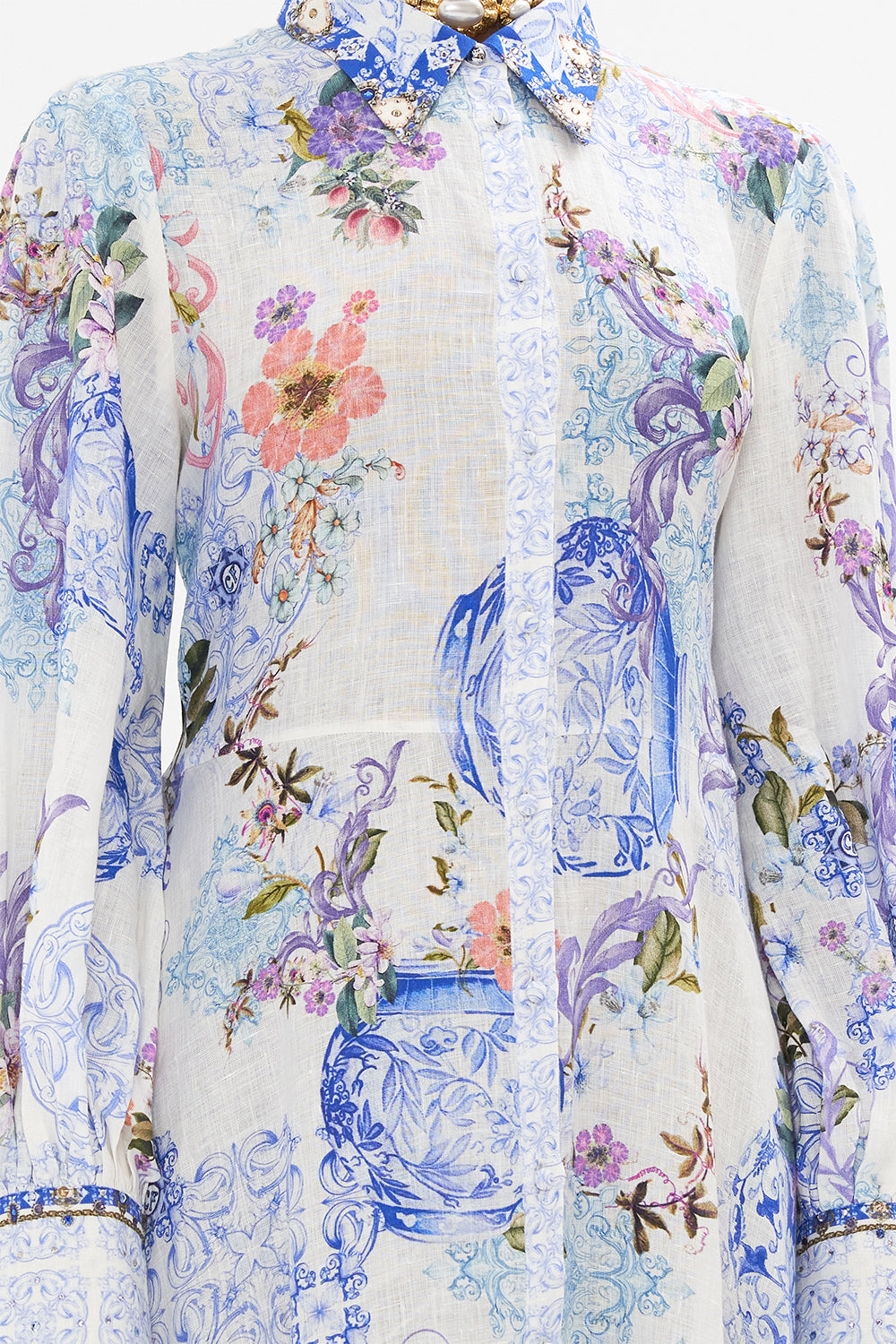 WAIST TIE SHIRT DRESS PAINT ME POSITANO