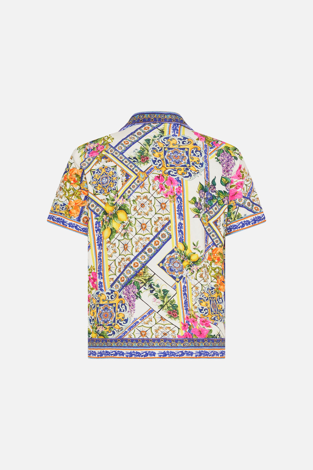 TERRY TOWELLING SHORT SLEEVE BUTTON UP SHIRT AMALFI AMORE