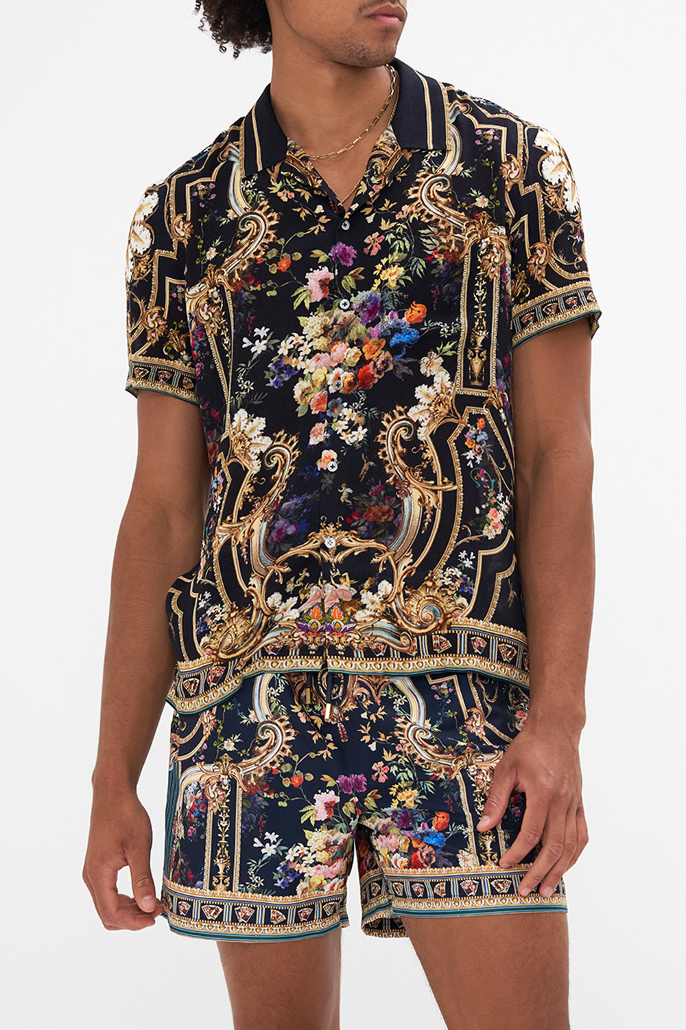 SHORT SLEEVE CAMP COLLARED SHIRT PLAY YOUR CARDS RIGHT