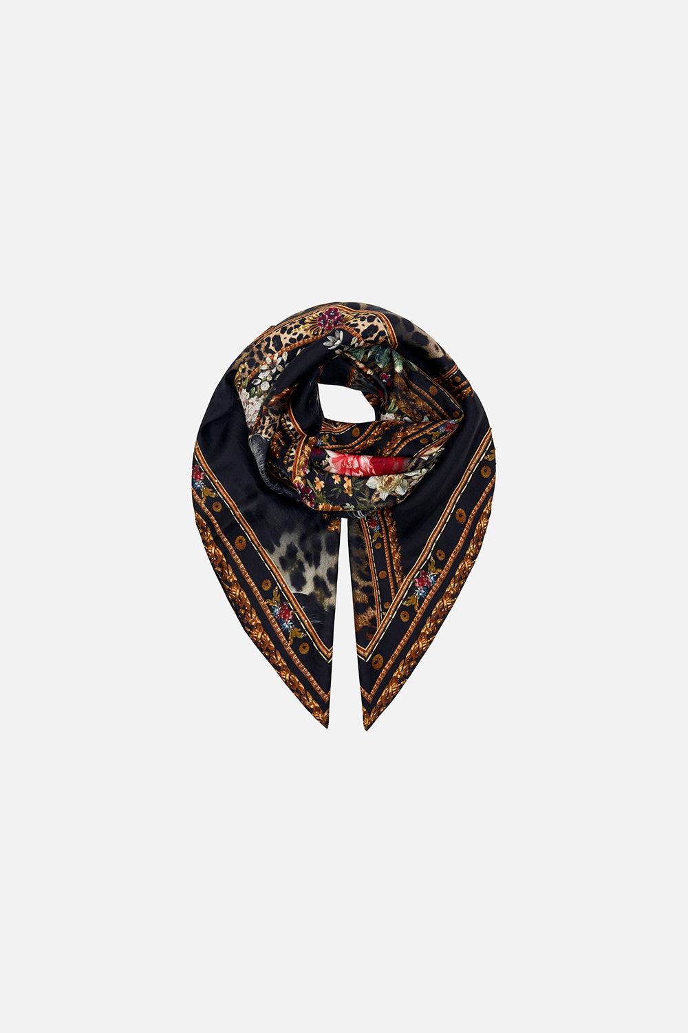 Product view of CAMILLA large silk square scarf in A Night At The Opera floal print
