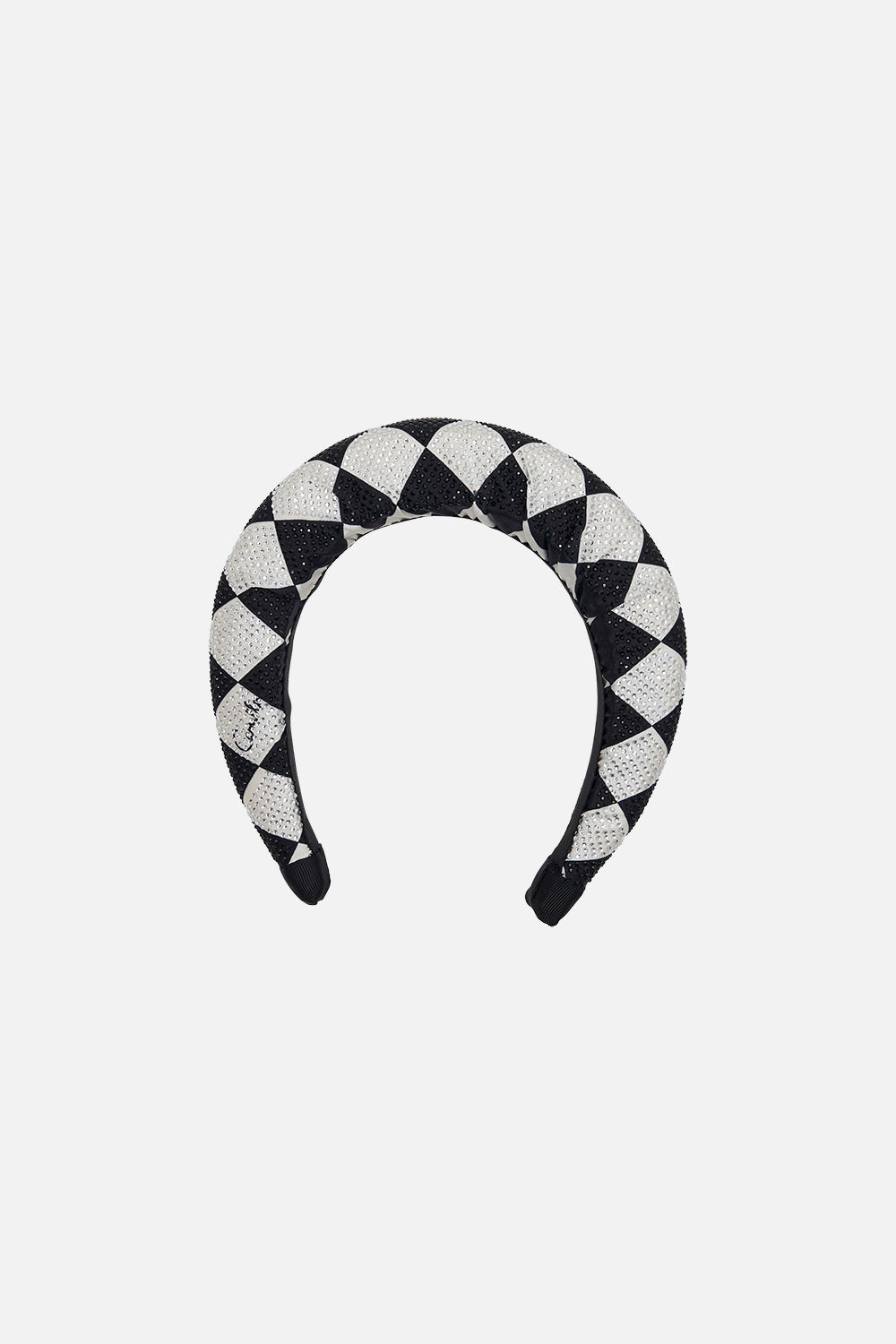 Product view of CAMILLA black and white headband in Duomo Dynasty print