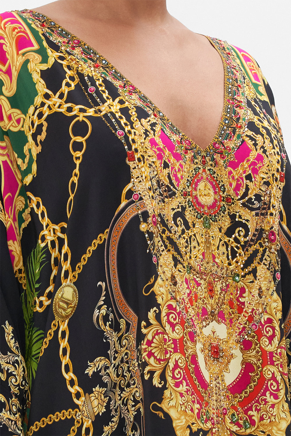 MIDI KAFTAN WITH CUFF JEALOUSY AND JEWELS