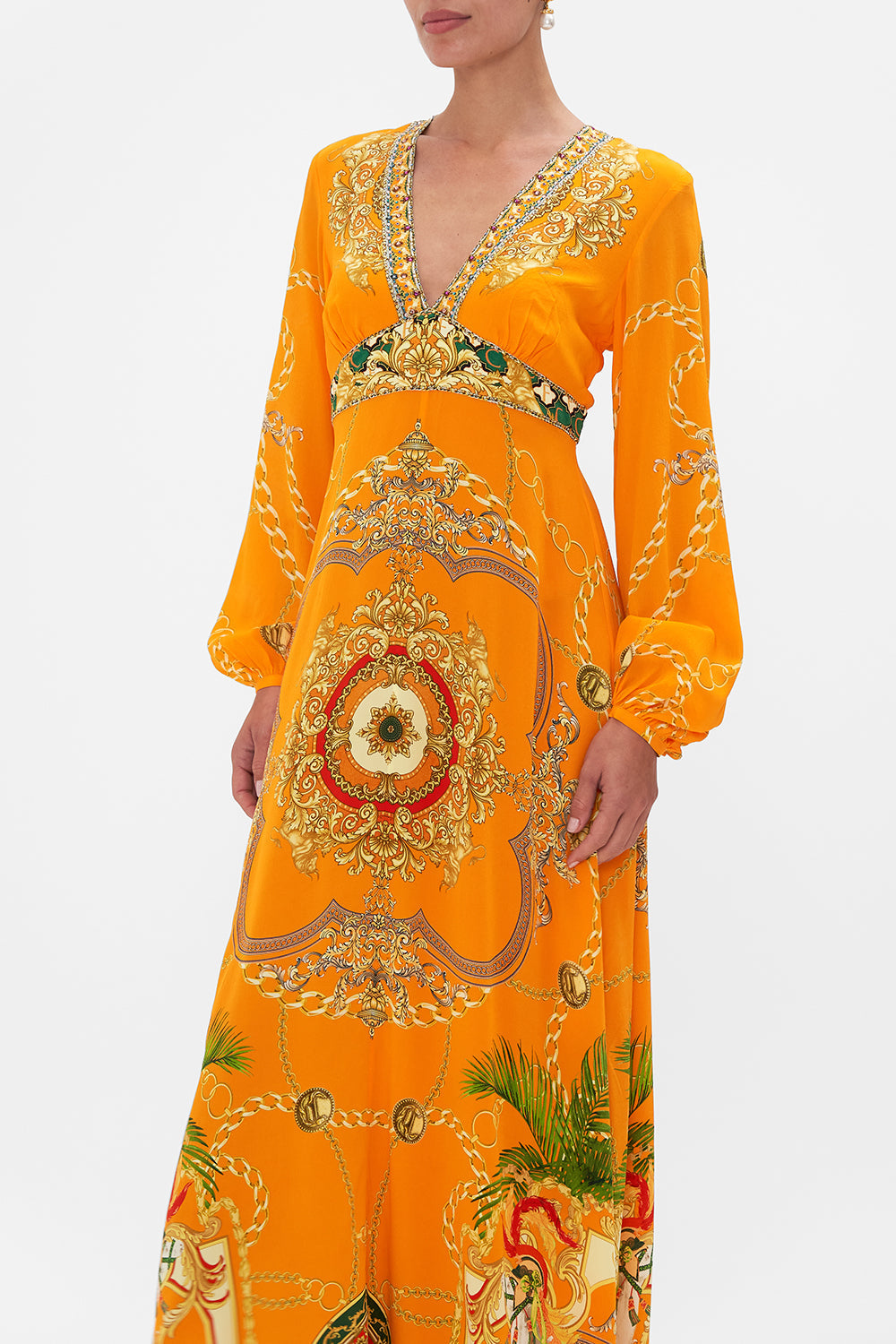 PRINTED LANTERN SLEEVE DRESS DANCING WITH THE BULLS