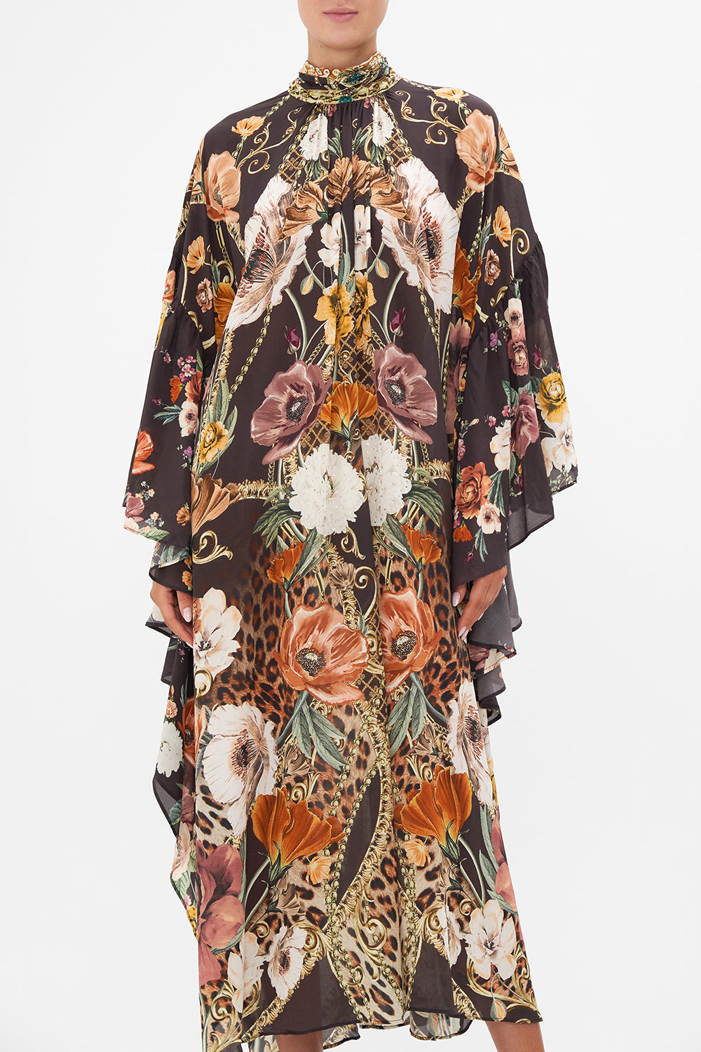 HIGH NECK RUFFLE KAFTAN WAVE YOUR WAND