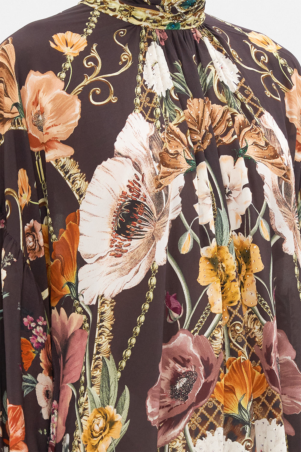 HIGH NECK RUFFLE KAFTAN WAVE YOUR WAND