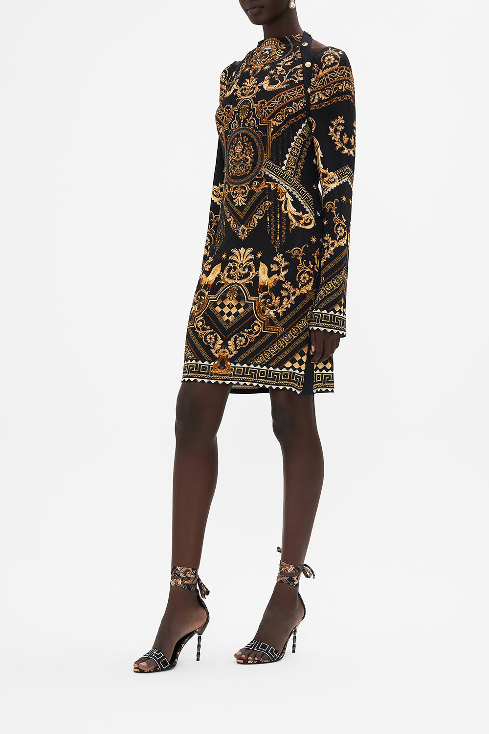 SHORT CUT OUT SHOULDER JERSEY DRESS DUOMO DYNASTY