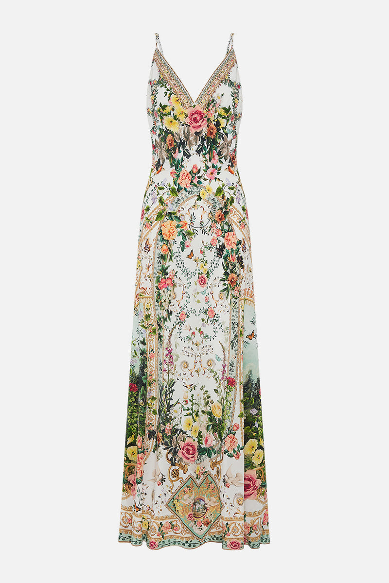 V NECK FULL LENGTH BIAS SLIP DRESS KISS AND TELL