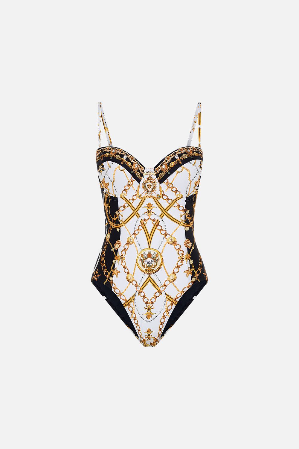 Product view of CAMILLA underwire one piece in Coast to Coast print