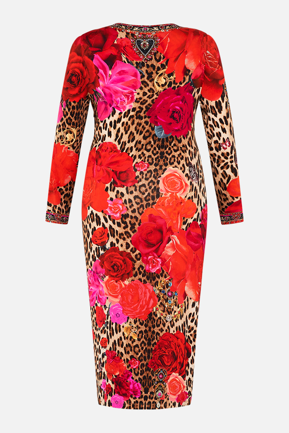 V-NECK MIDI CROSS FRONT DRESS HEART LIKE A WILDFLOWER