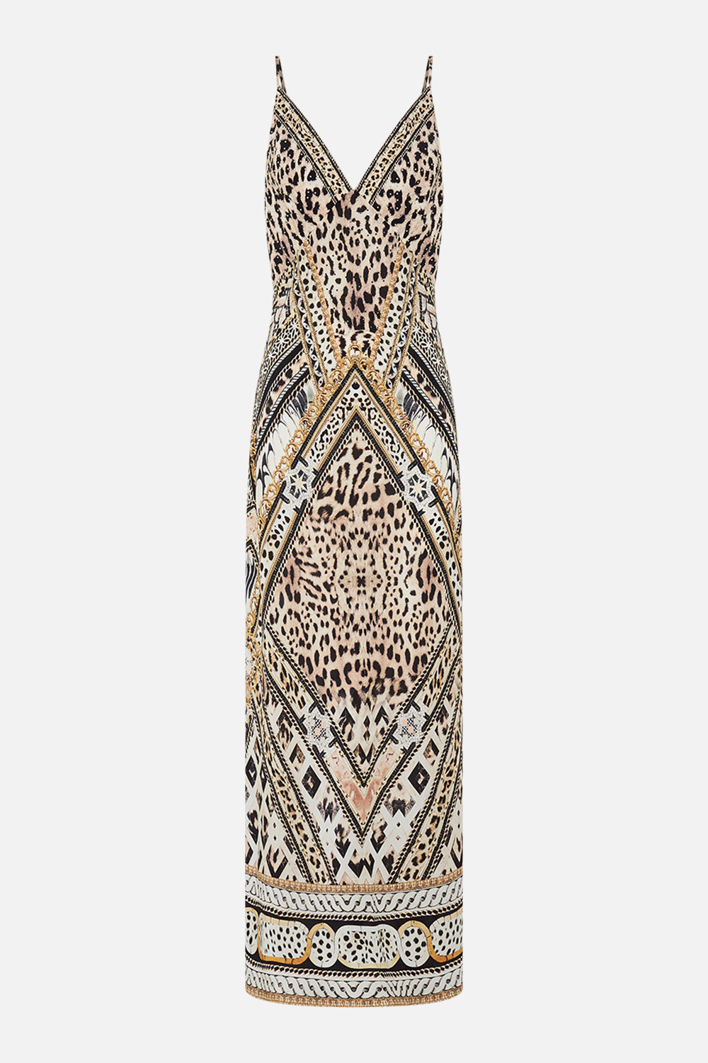 Product view of CAMILLA silk bias slip dress in Mosaic Muse print