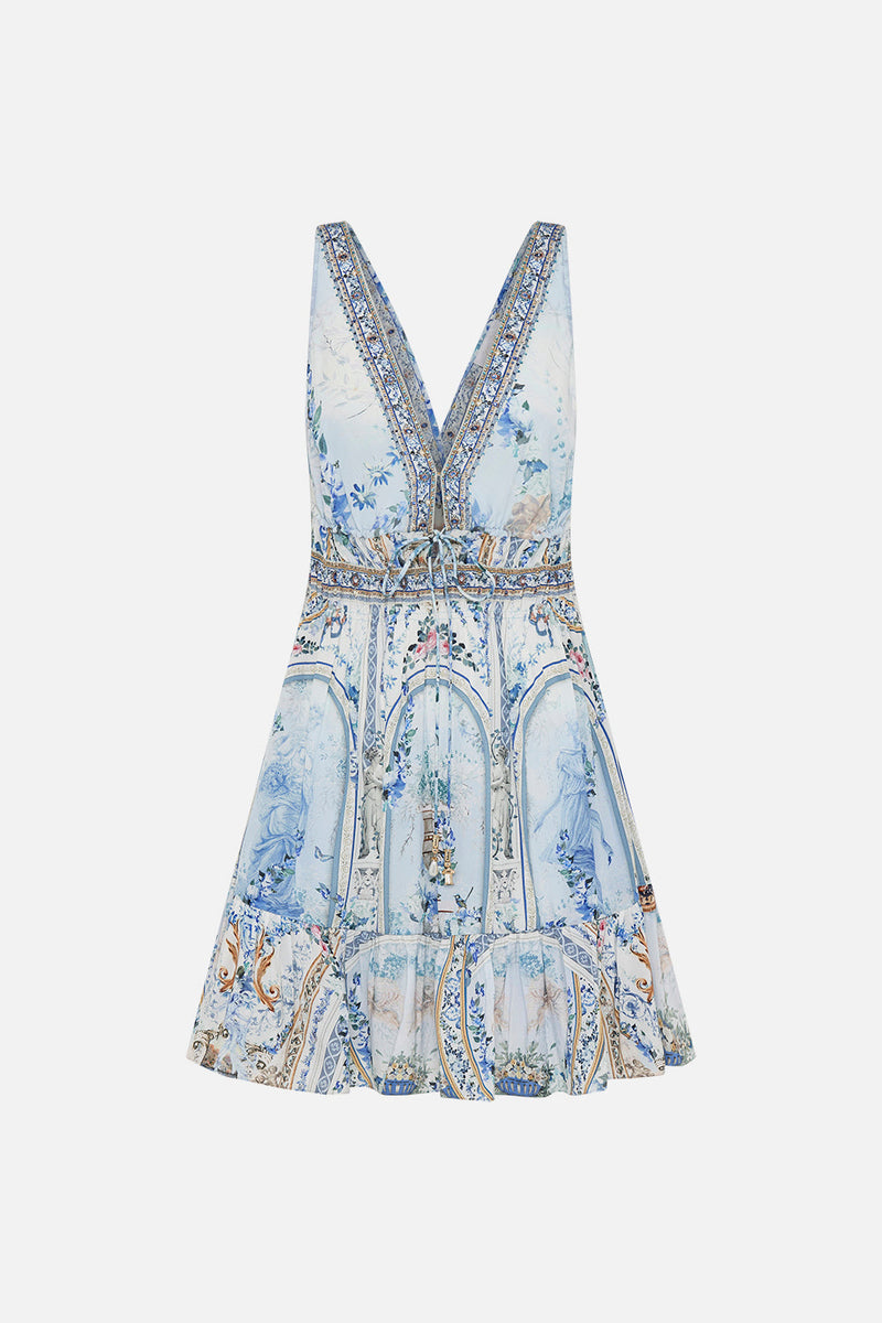 SHIRRED WAIST DETAIL MINI DRESS PALAZZO PLAY DATE