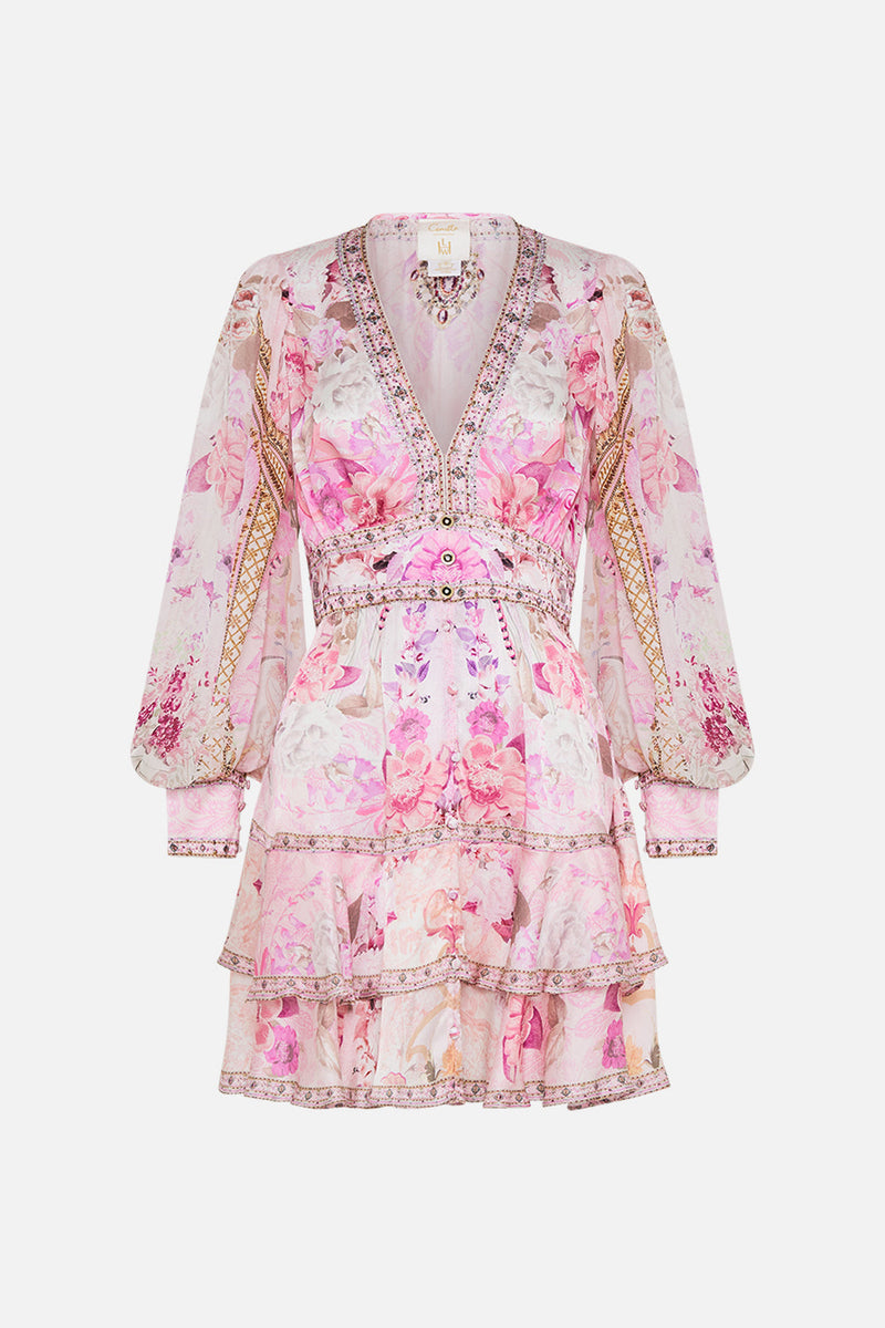Frilled Button-Front Shirt Dress