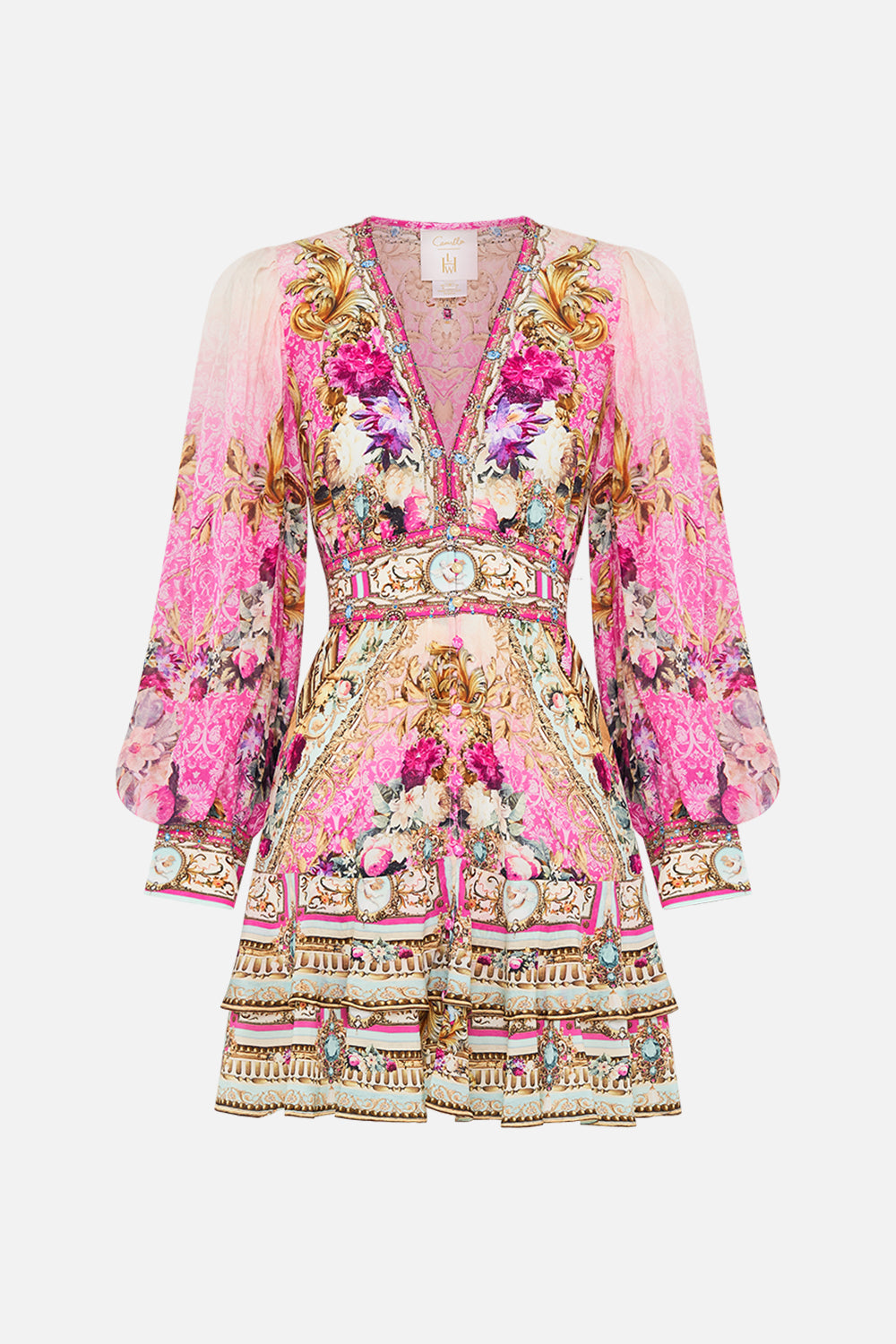 Product view of CAMILLA silk mini dress in Call of The Canal print