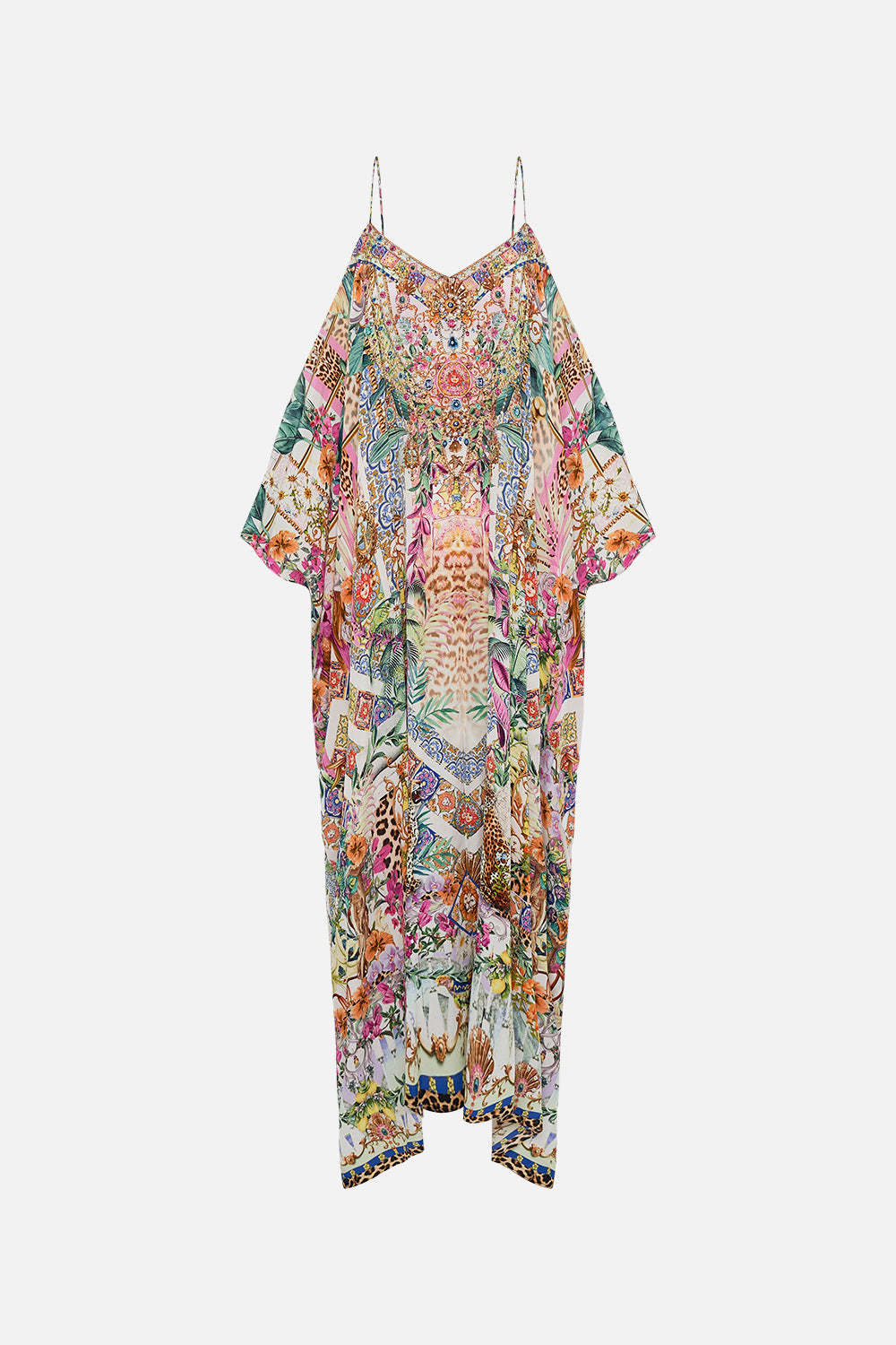 Product view of CAMILLA resortwear kaftan in Flowers Of Neptune print