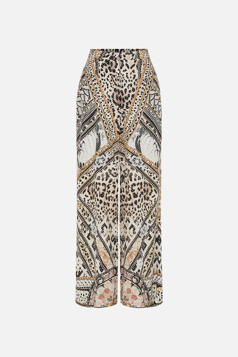 Product view of CAMILLA silk animal print pants in Mosaic Muse