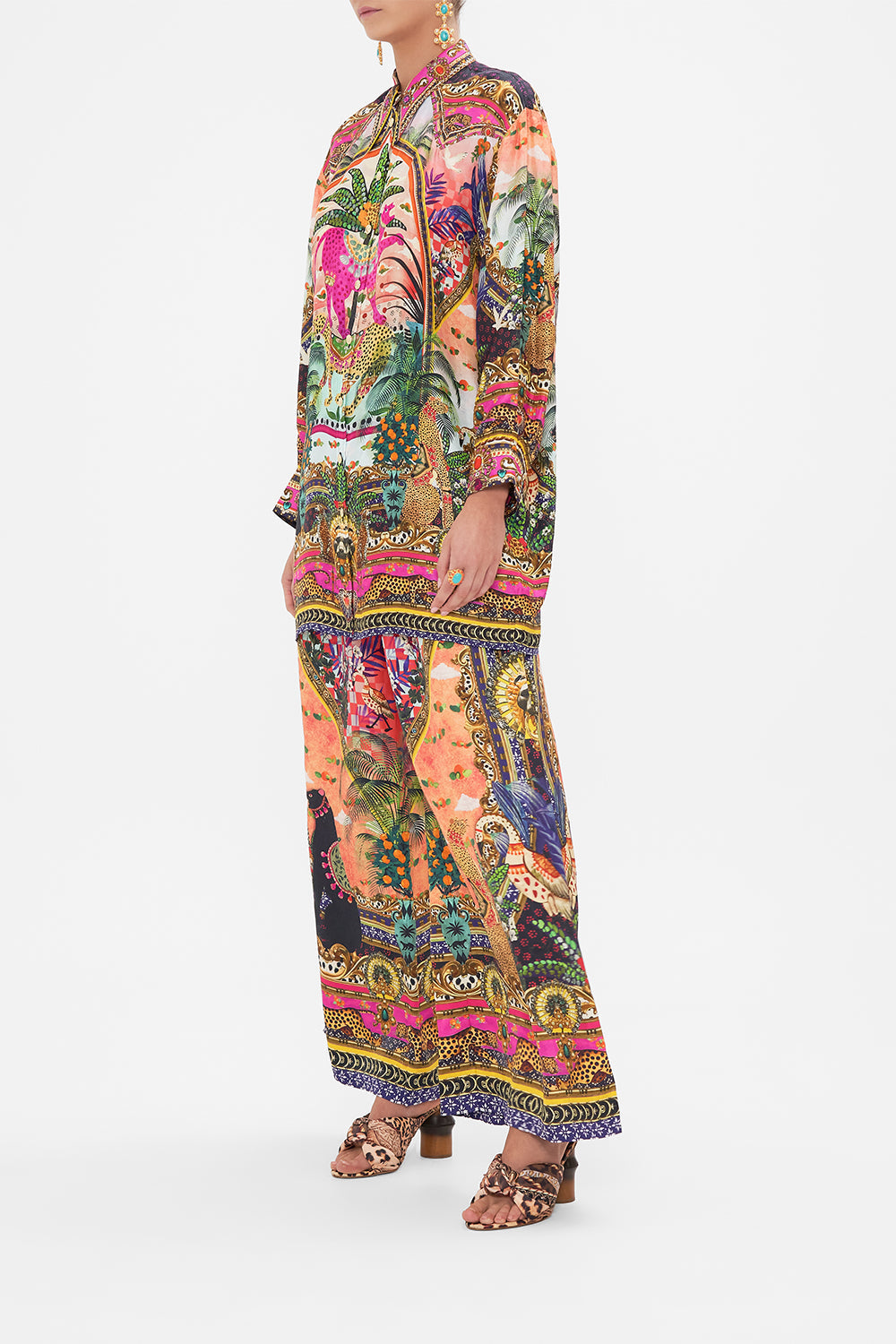 LONG LINE SHIRT WITH YOKE AND BUTTON DETAIL ALESSANDROS ATLANTIS