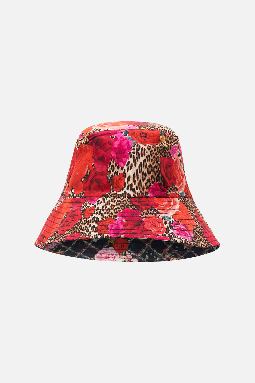 Product view of CAMILLA reversible bucket hat in Reservation For Love print