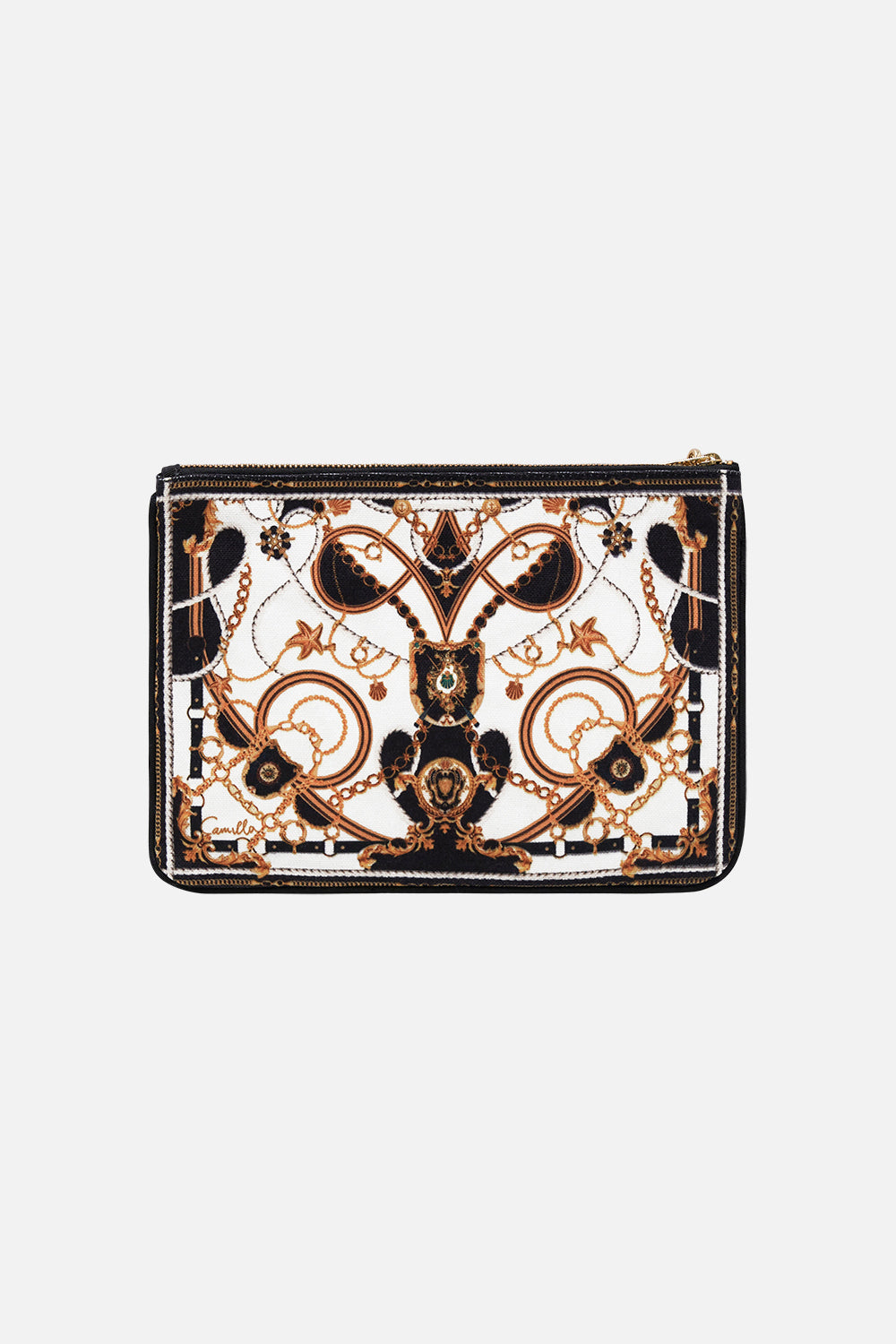 Product view of CAMILLA clutch bag in Sea Charm print