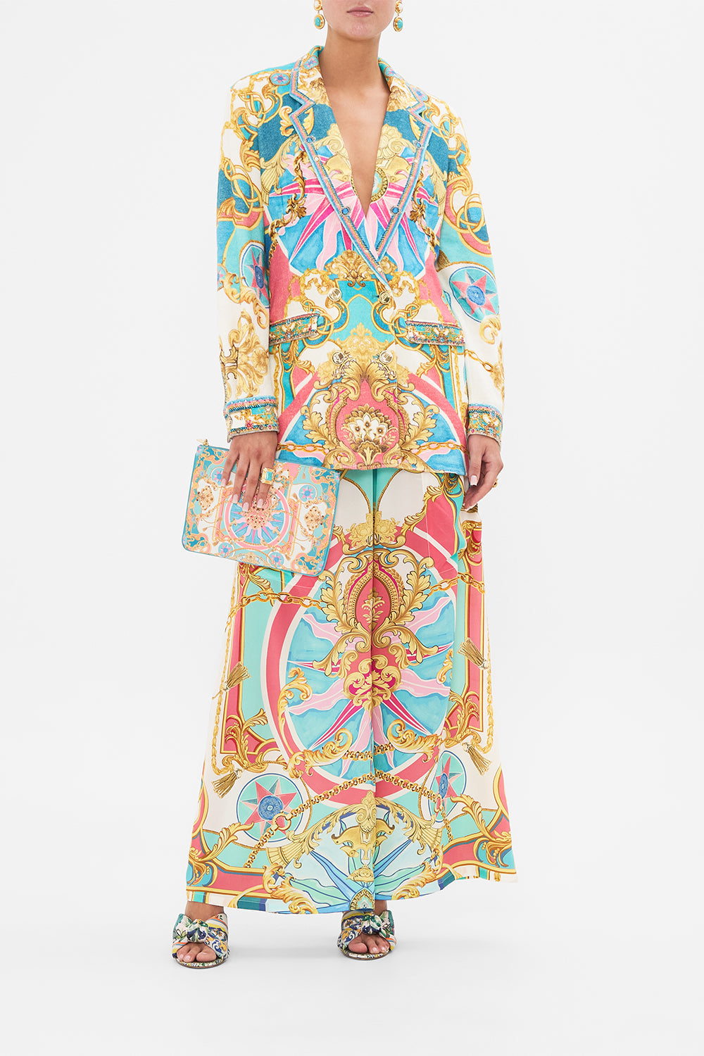 Product view of CAMILLA clutch bag in Sail Awaay With Me print