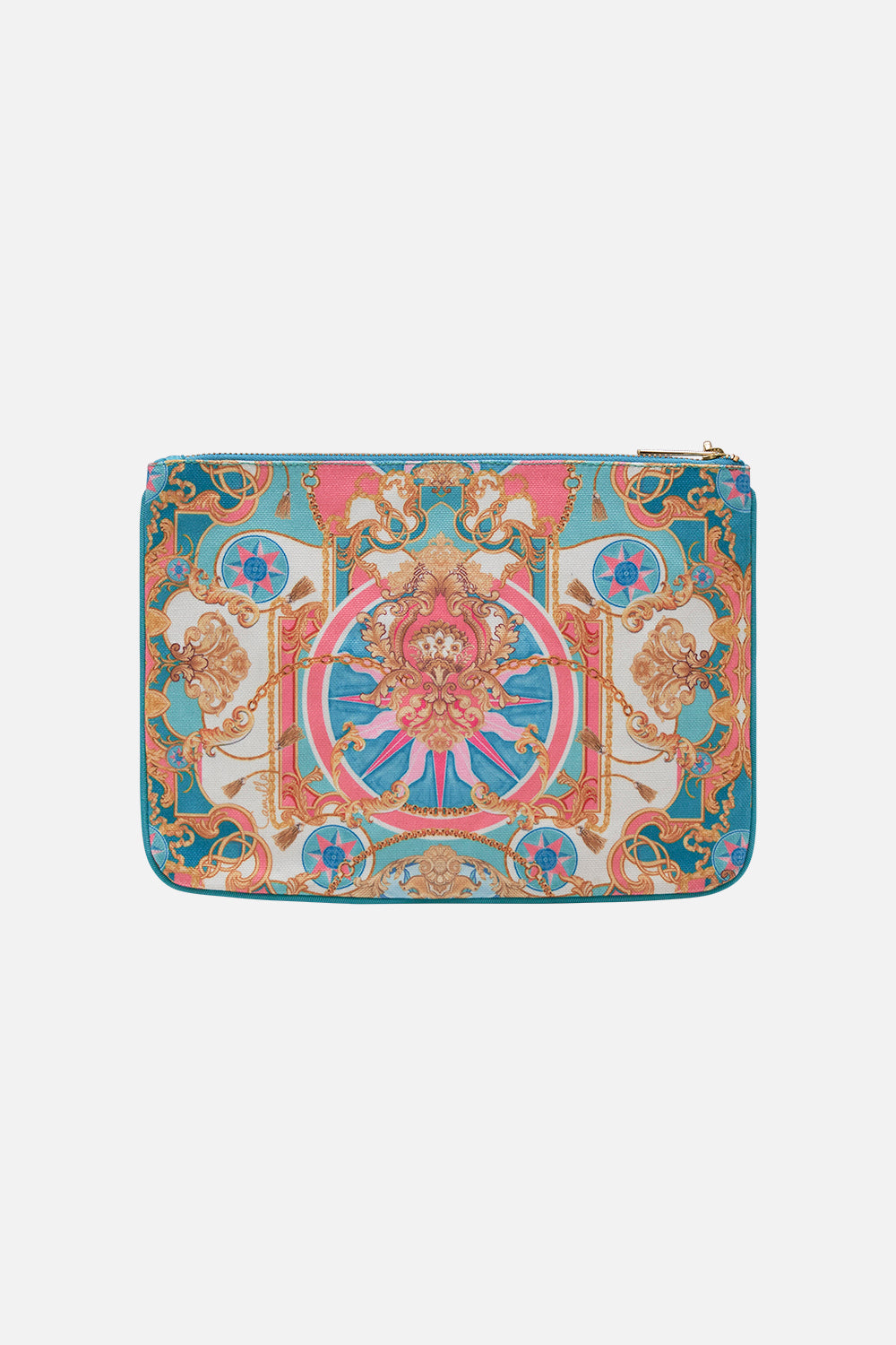 Product view of CAMILLA clutch bag in Sail Awaay With Me print