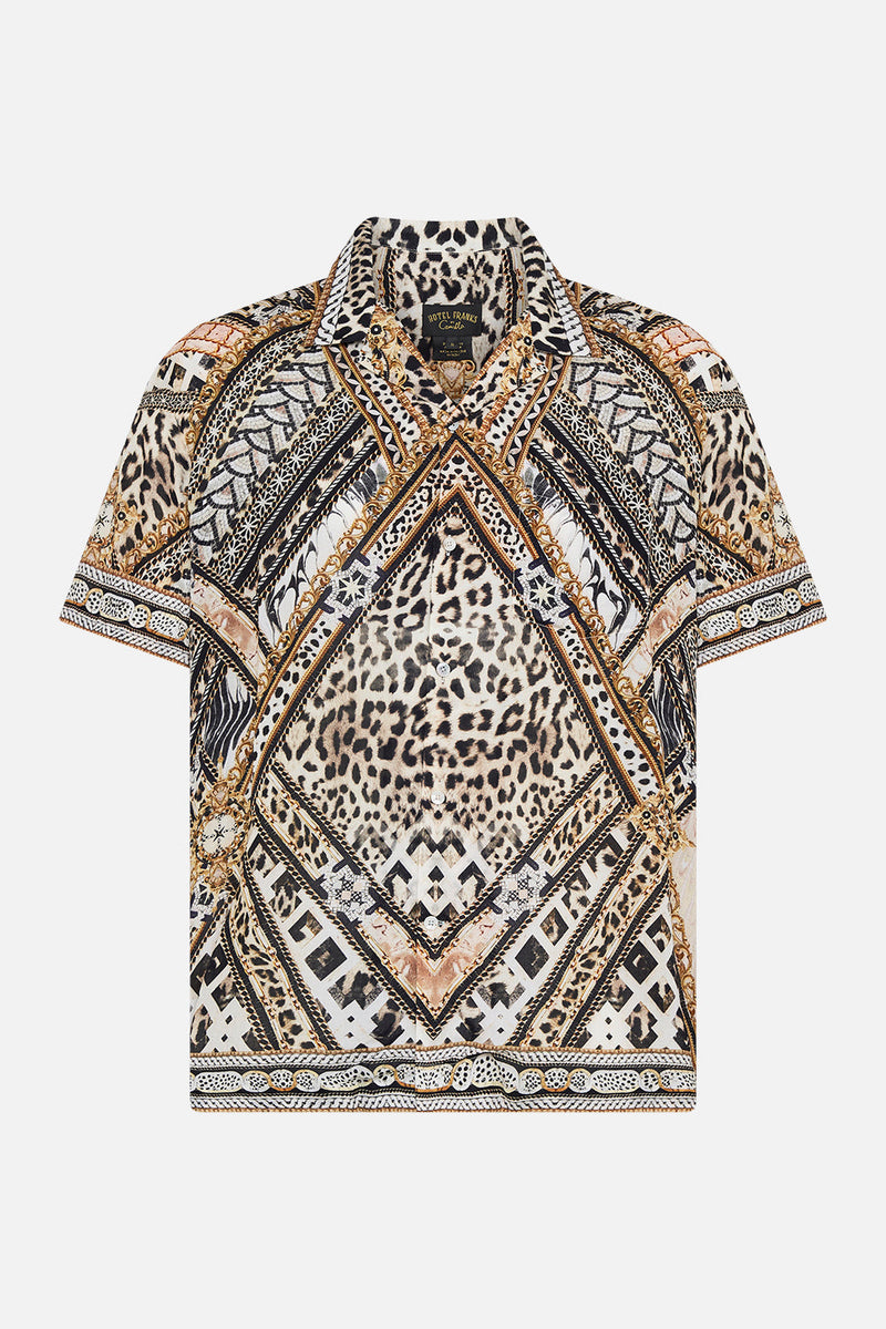 SHORT SLEEVE CAMP COLLARED SHIRT PLUMES AND PARTERRES