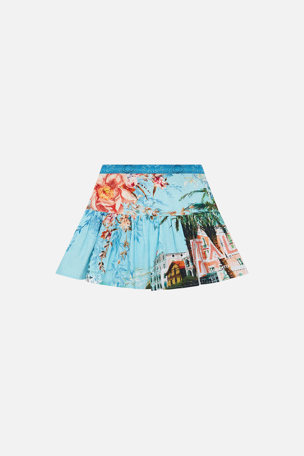 Product view of Milla BY CAMILLA kids skirt inFromt Sorrento With Love print