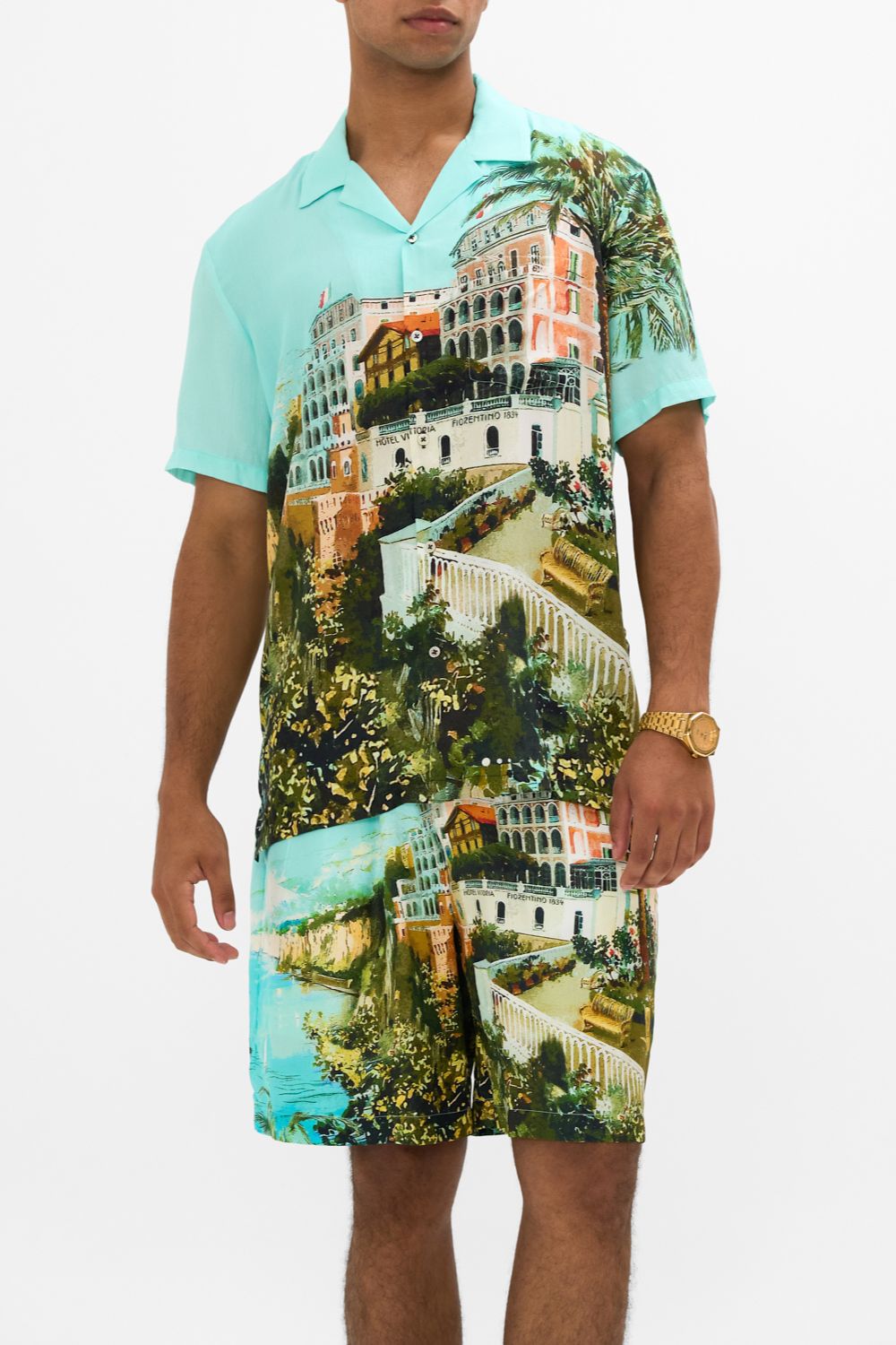 SHORT SLEEVE CAMP COLLARED SHIRT FROM SORRENTO WITH LOVE