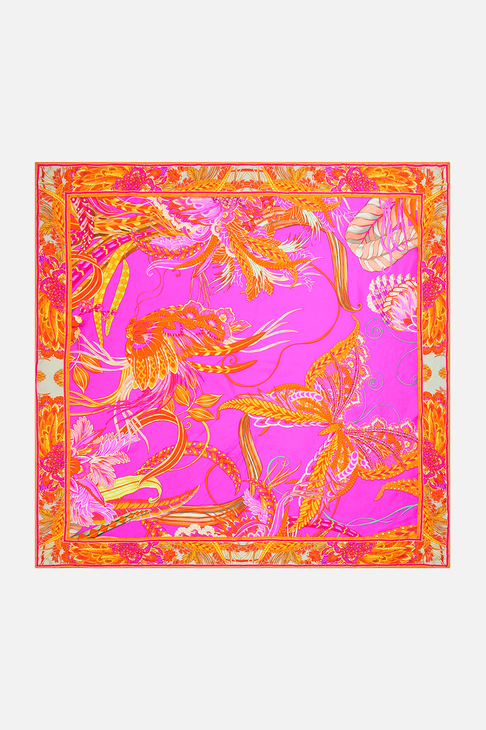 CAMILLA designer silk scarf in a Heart that Flutters Print