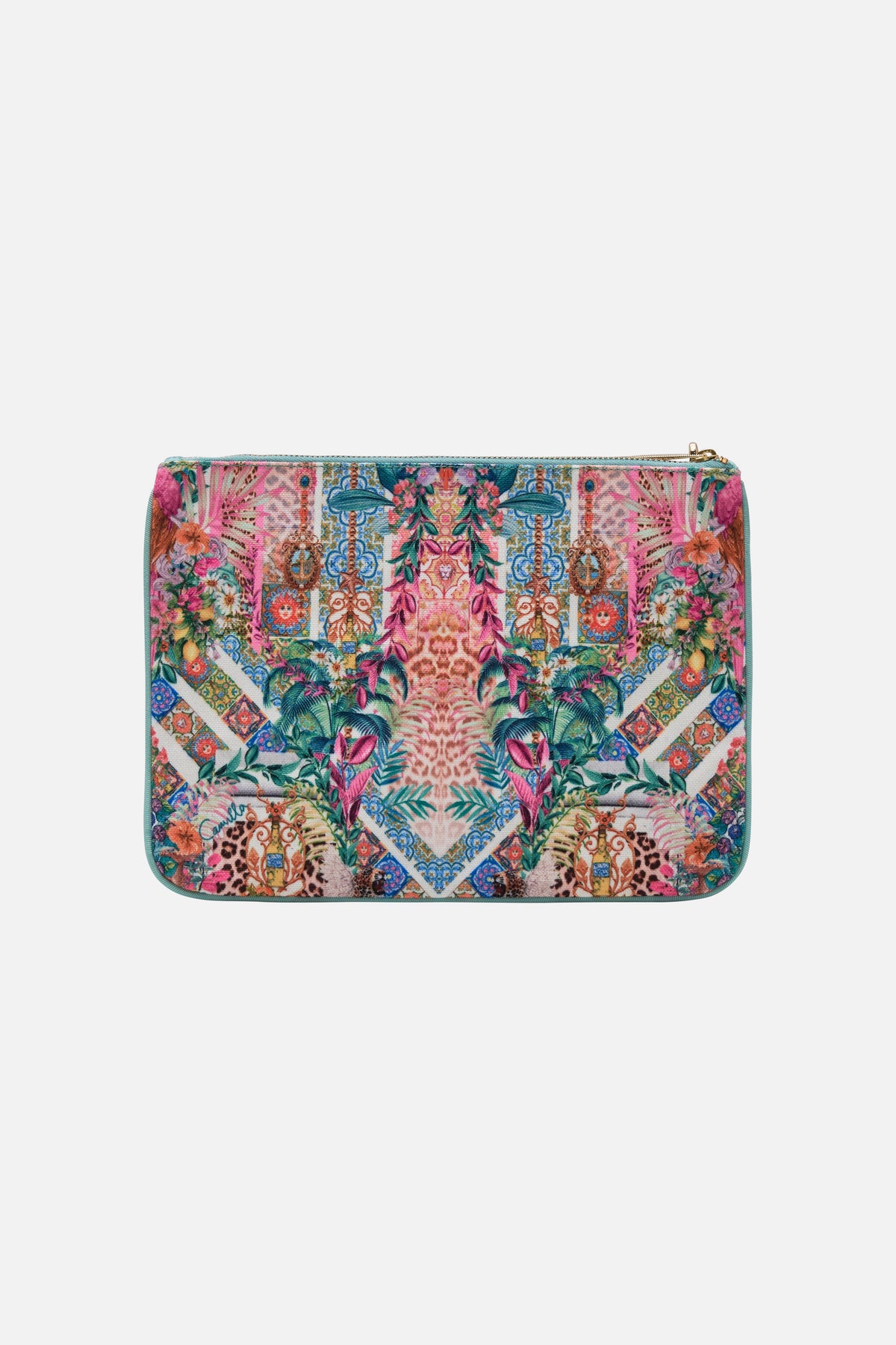 Product view of CAMILLA coin and phone purse in Cosmic Tuscan print