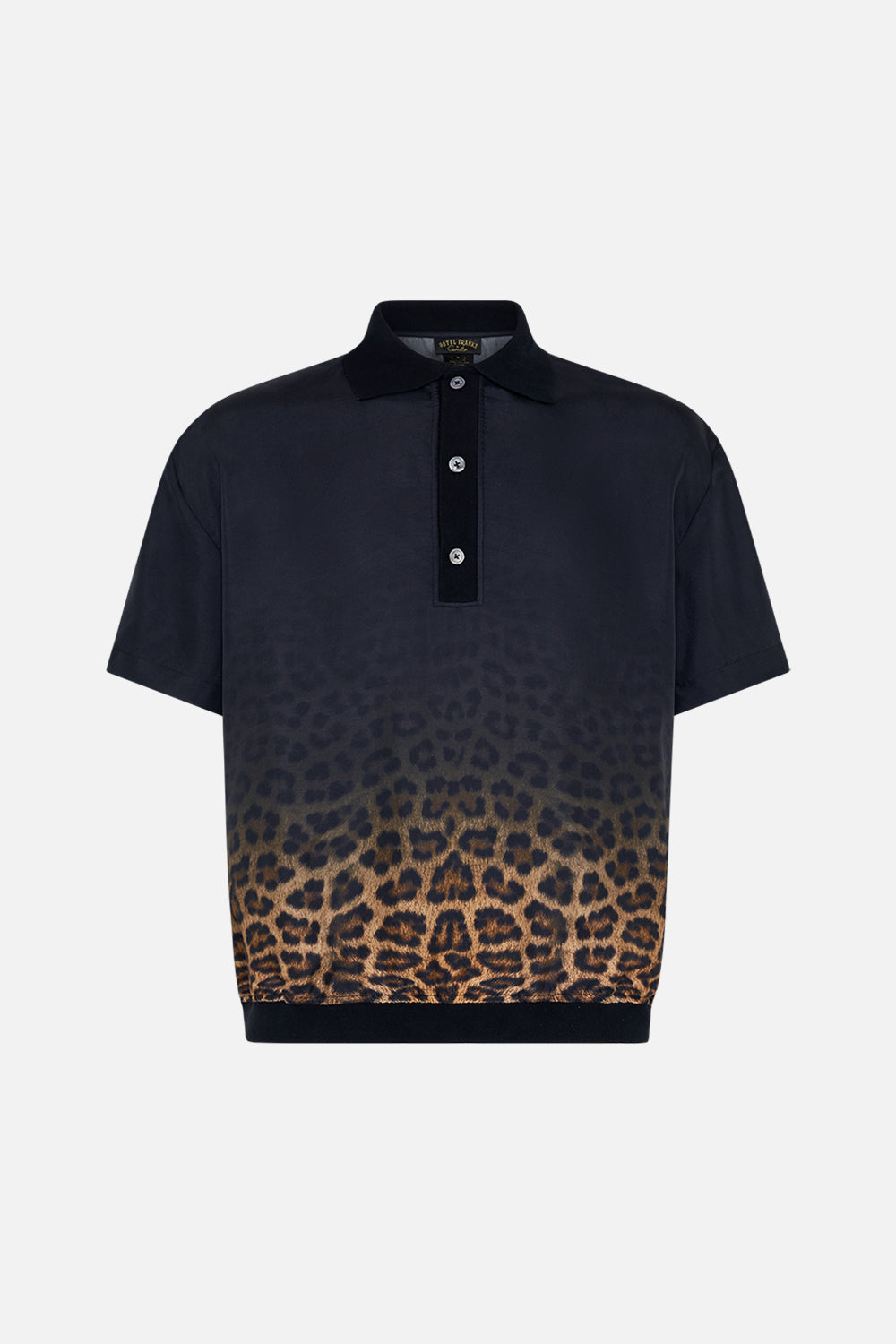Hotel Franks By CAMILLA mens silk polo shirt in Masked At Moonlight
