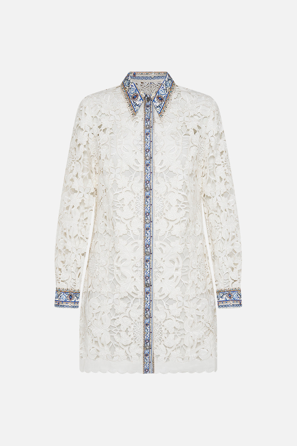 Product view of CAMILLA silk tunic dress in Season Of The Siren print