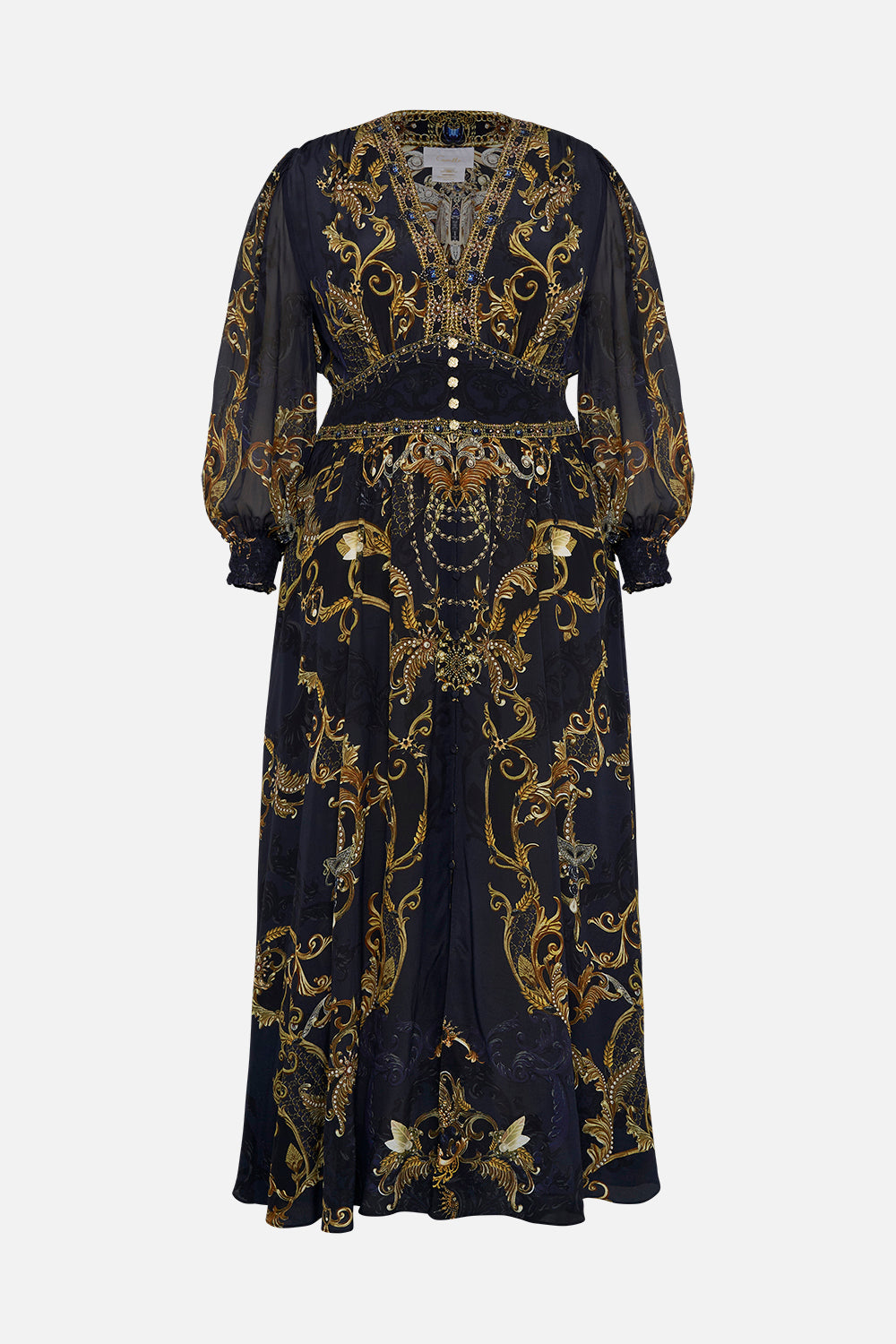 BUTTON DRESS WITH SHAPED WAISTBAND MOONLIGHT MELODIES